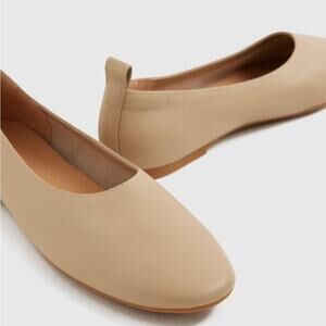 Quince Italian Leather Glove Ballet Flat Womens 9.5 Almond Tan Leather Shoes New